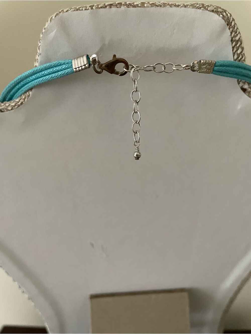 Murano Glass Turquoise Gold Accent SquarePendant Necklace NWOT - Picture 3 of 9